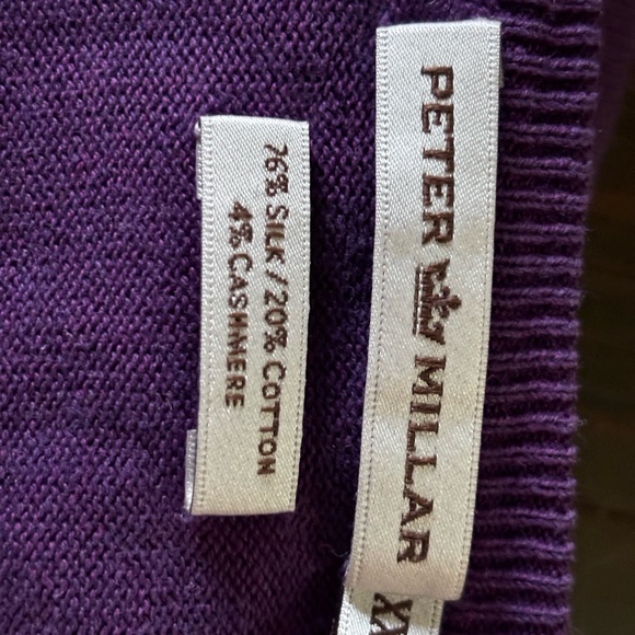 Peter Millar silk cotton cashmere sweater purple size xxl - Picture 4 of 5